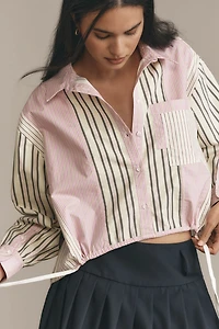 Drawstring Buttondown Top