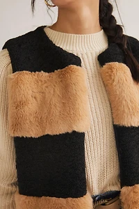 Striped Faux Fur Vest