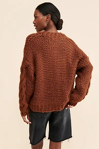 Little Lies Cozy Cable-Knit Cardigan