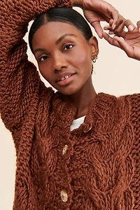 Little Lies Cozy Cable-Knit Cardigan