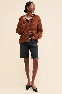 Little Lies Cozy Cable-Knit Cardigan