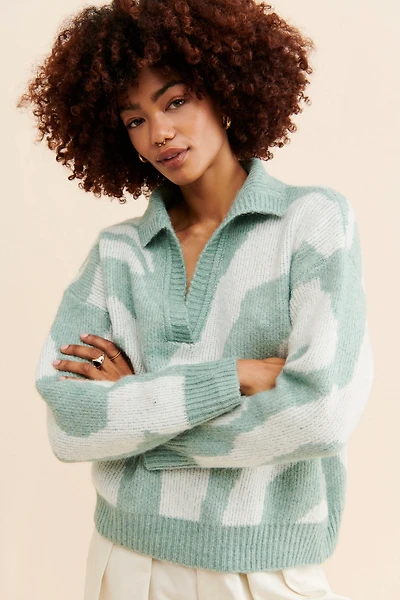 Little Lies Collared Knit Sweater