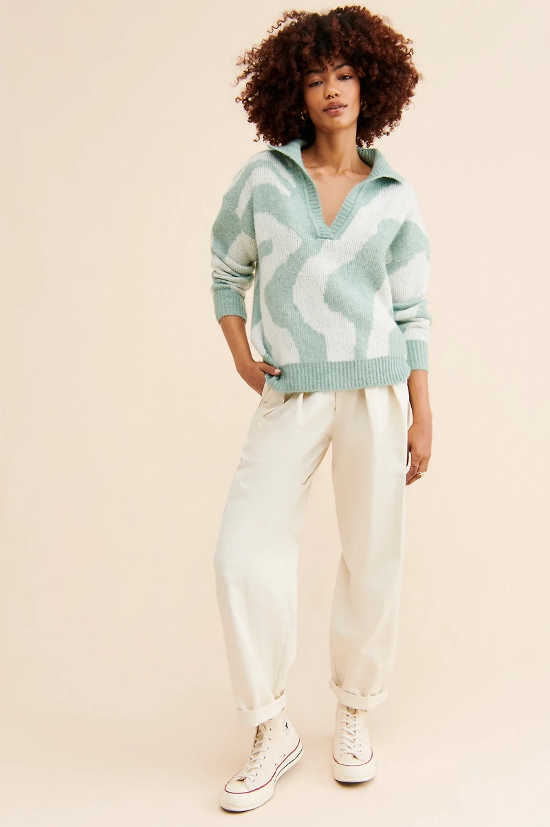 Little Lies Collared Knit Sweater