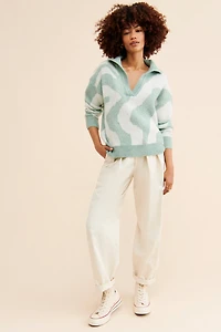 Little Lies Collared Knit Sweater