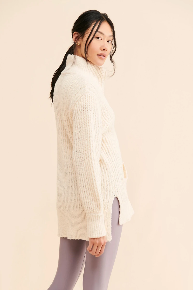 Pilcro Zip-Front Longline Cardigan
