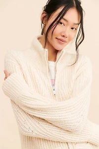 Pilcro Zip-Front Longline Cardigan