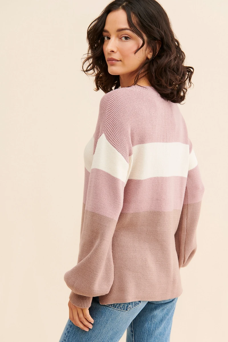 Love + Harmony Colorblock Knit Pullover