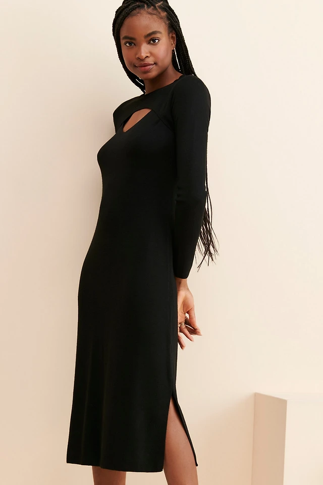 maeve pleated long sleeve midi sweater dress Buy Anthropologie Black Maeve Long-Sleeve Twofer Cardigan Midi Dress from Next USA