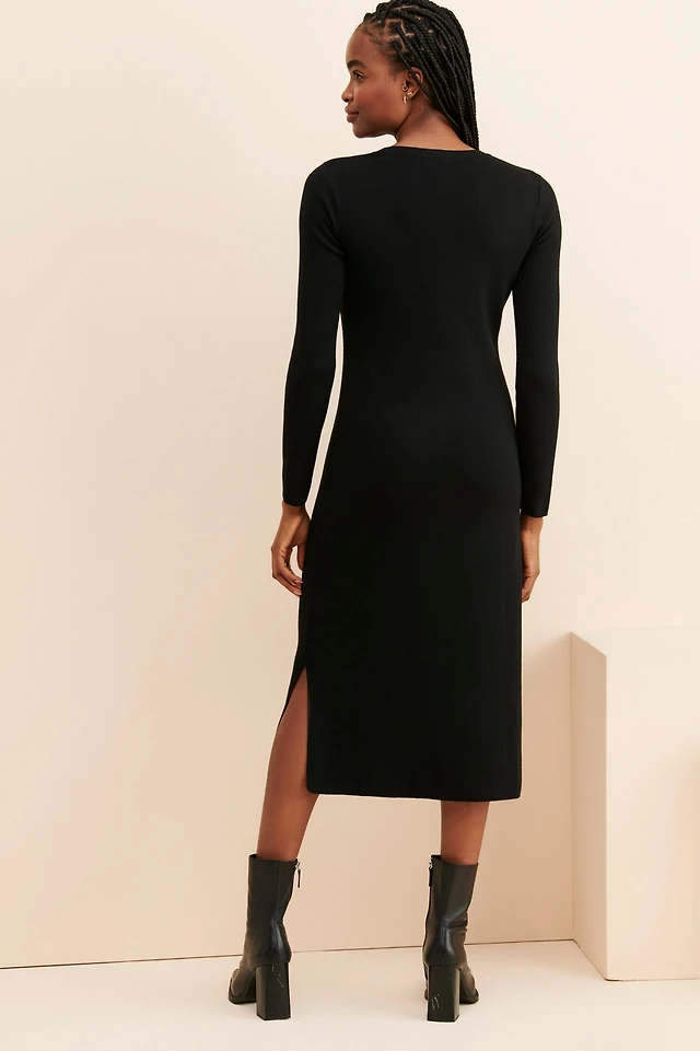 maeve pleated long sleeve midi sweater dress Maeve Rib Midi Sweater Dress (Women)