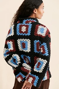 Damson Madder Agnes Crochet Half-Zip Pullover