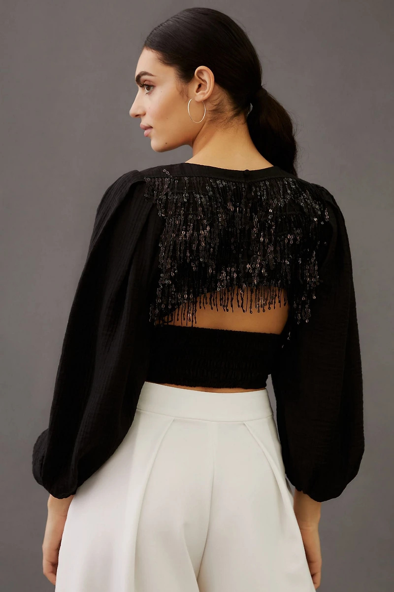 Current Air Sequin-Back Top