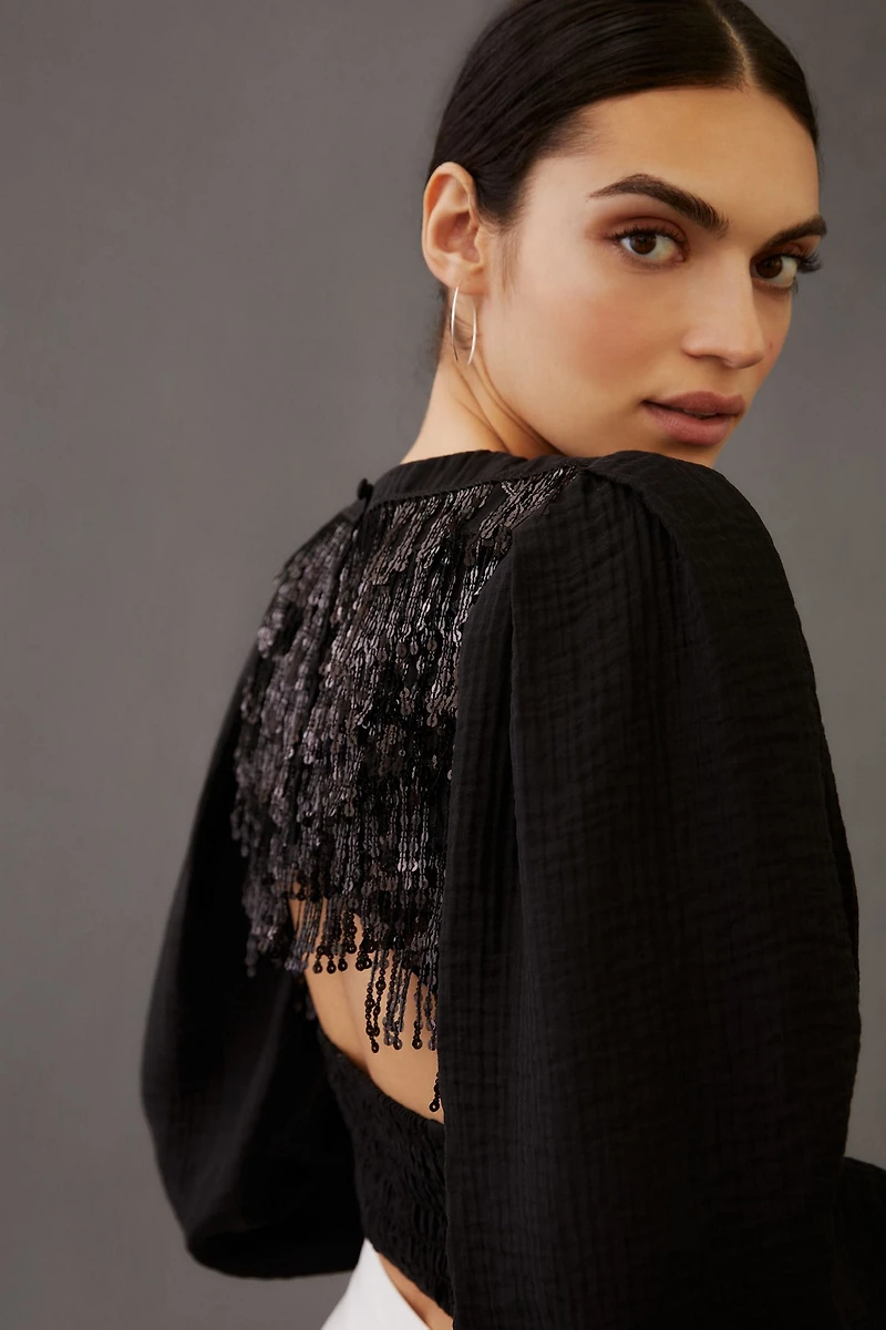 Current Air Sequin-Back Top