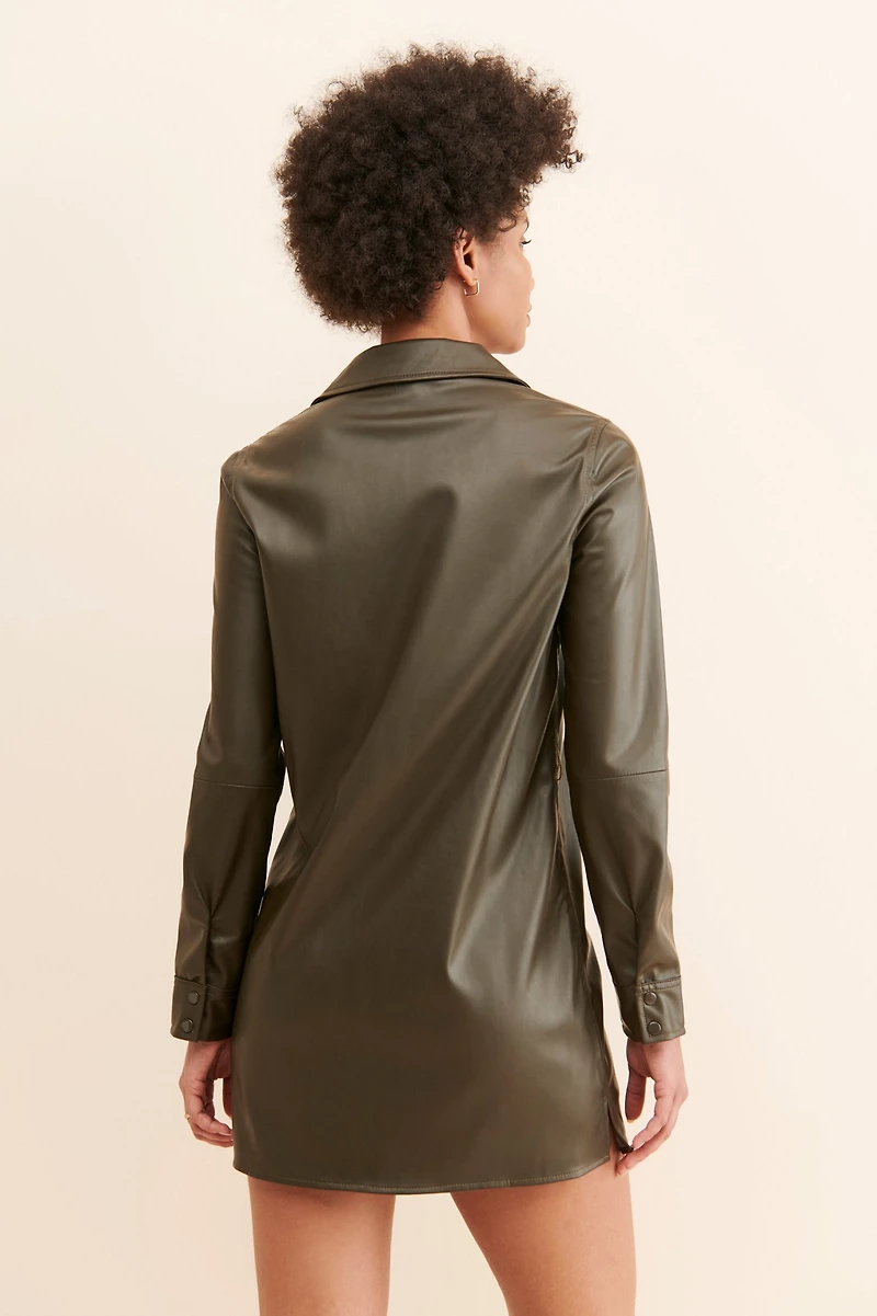 Sanctuary Vegan Leather Shirt Dress