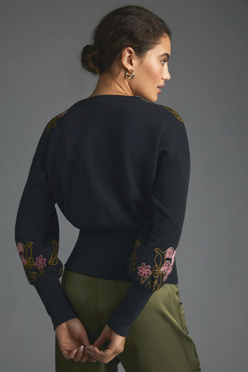 Embroidered Floral Sweatshirt