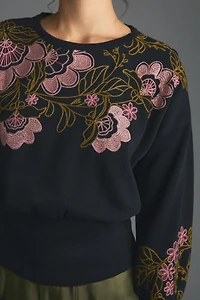 Embroidered Floral Sweatshirt