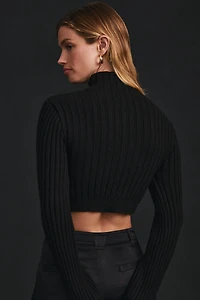 Cropped Mock Neck Sweater