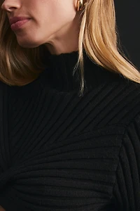 Cropped Mock Neck Sweater