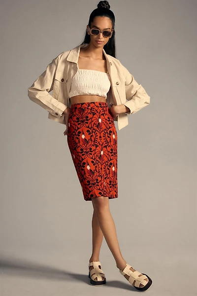 Maeve Slim Printed Skirt