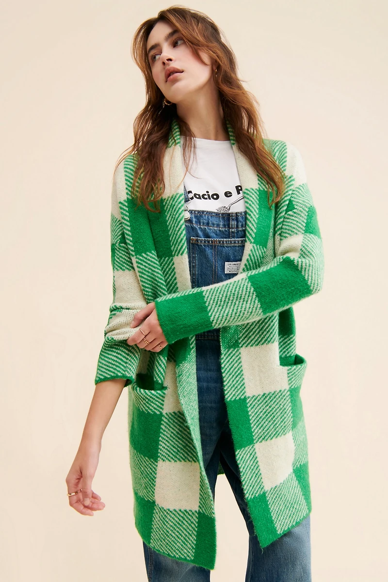 RD Style Juni Plaid Sweater Coat