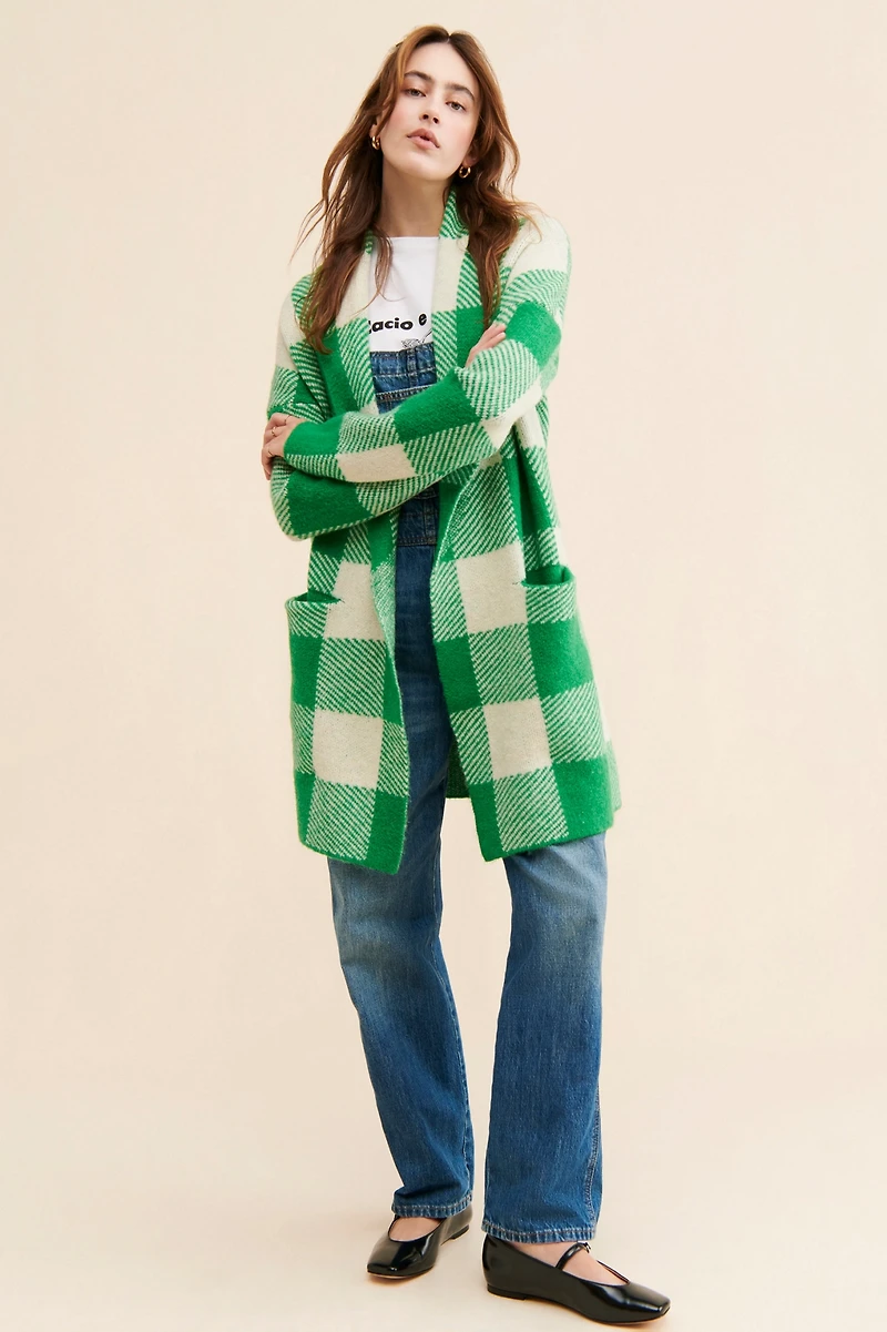 RD Style Juni Plaid Sweater Coat