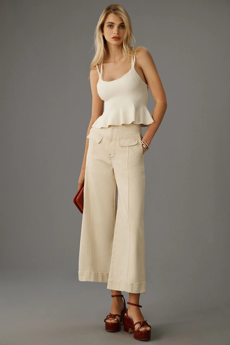 Pilcro High-Rise Crop Wide-Leg Utility Jeans