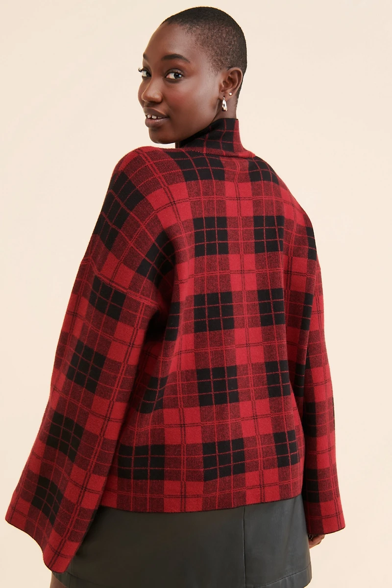 Eloquii Mock Neck Intarsia Sweater