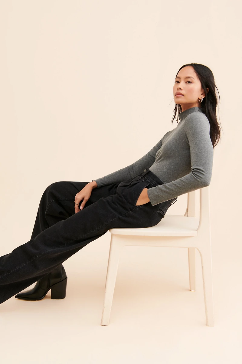 Madewell High-Rise Pleated Baggy Jeans