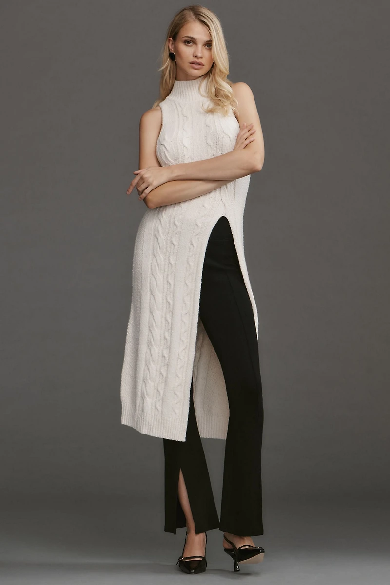 Long-Line Cable Tunic Sweater