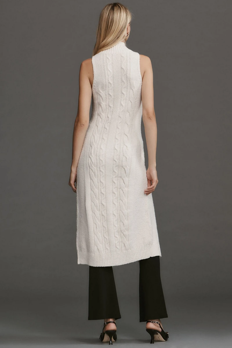 Long-Line Cable Tunic Sweater