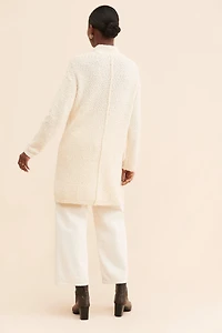 Flat White Turtleneck Tunic Slit Sweater