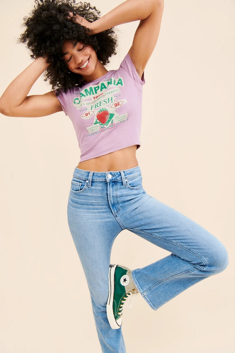 PAIGE Claudine Straight Leg Ankle Flare Jeans
