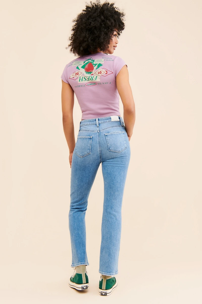 PAIGE Claudine Straight Leg Ankle Flare Jeans