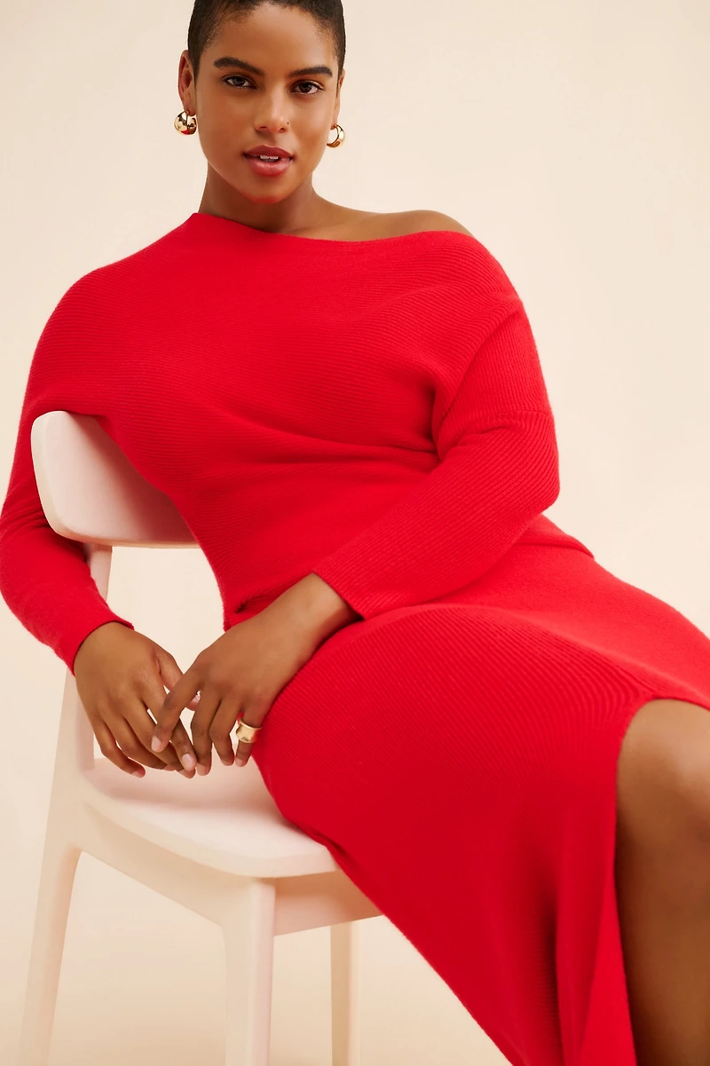 Eloquii One Shoulder Sweater Maxi Dress