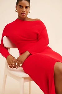 Eloquii One Shoulder Sweater Maxi Dress