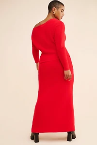 Eloquii One Shoulder Sweater Maxi Dress