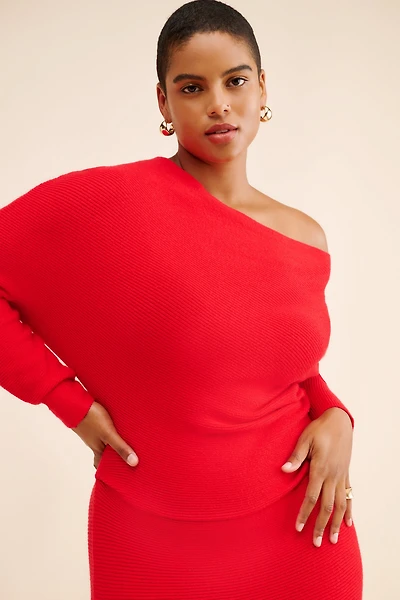 Eloquii One Shoulder Sweater Maxi Dress