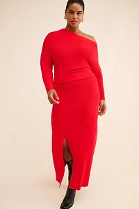 Eloquii One Shoulder Sweater Maxi Dress