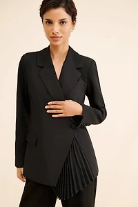 Avec Les Filles Classic Pleated Blazer