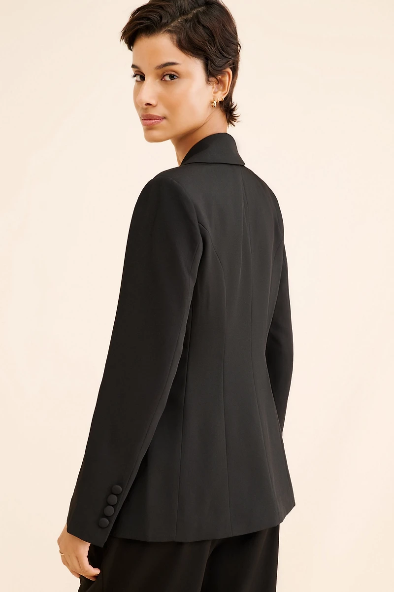 Avec Les Filles Classic Pleated Blazer