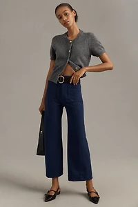 Maeve The Colette Cropped Wide Leg Pants: Brushed Knit Edition