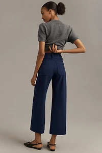 Maeve The Colette Cropped Wide Leg Pants: Brushed Knit Edition