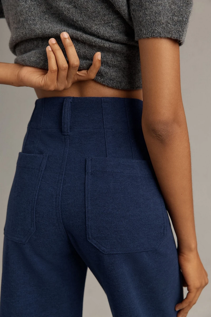 Maeve The Colette Cropped Wide Leg Pants: Brushed Knit Edition