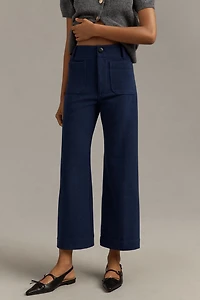 Maeve The Colette Cropped Wide Leg Pants: Brushed Knit Edition