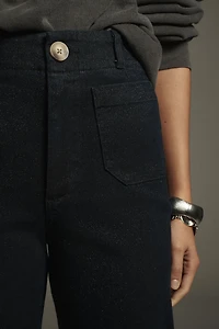 Maeve The Colette High-Rise Cropped Wide-Leg Jeans: Sparkle Edition