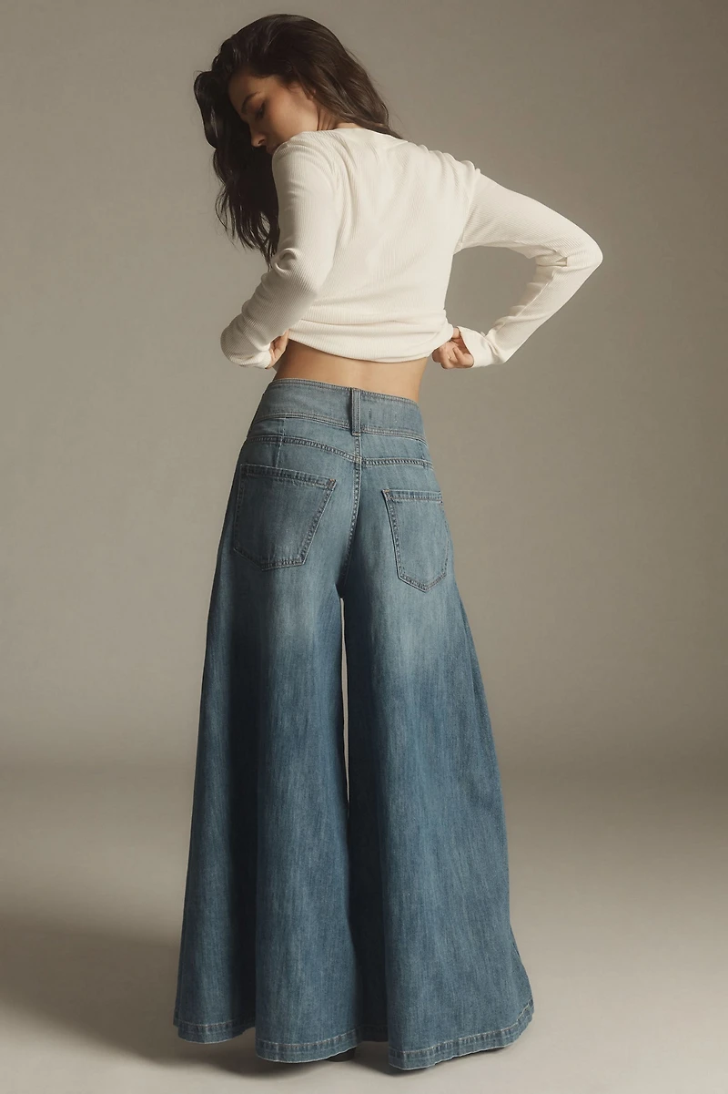 Pilcro Mid-Rise Ultra-Wide-Leg Jeans
