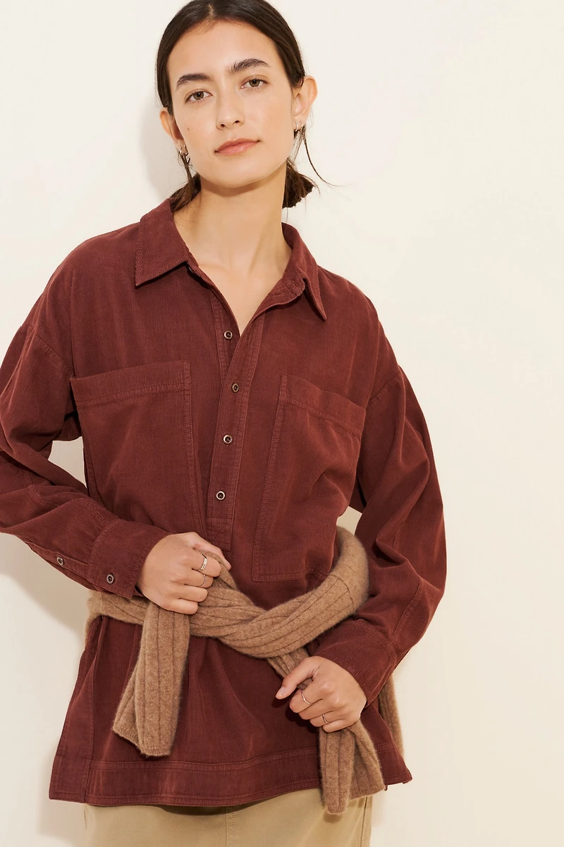 Pilcro Corduroy Popover Buttondown