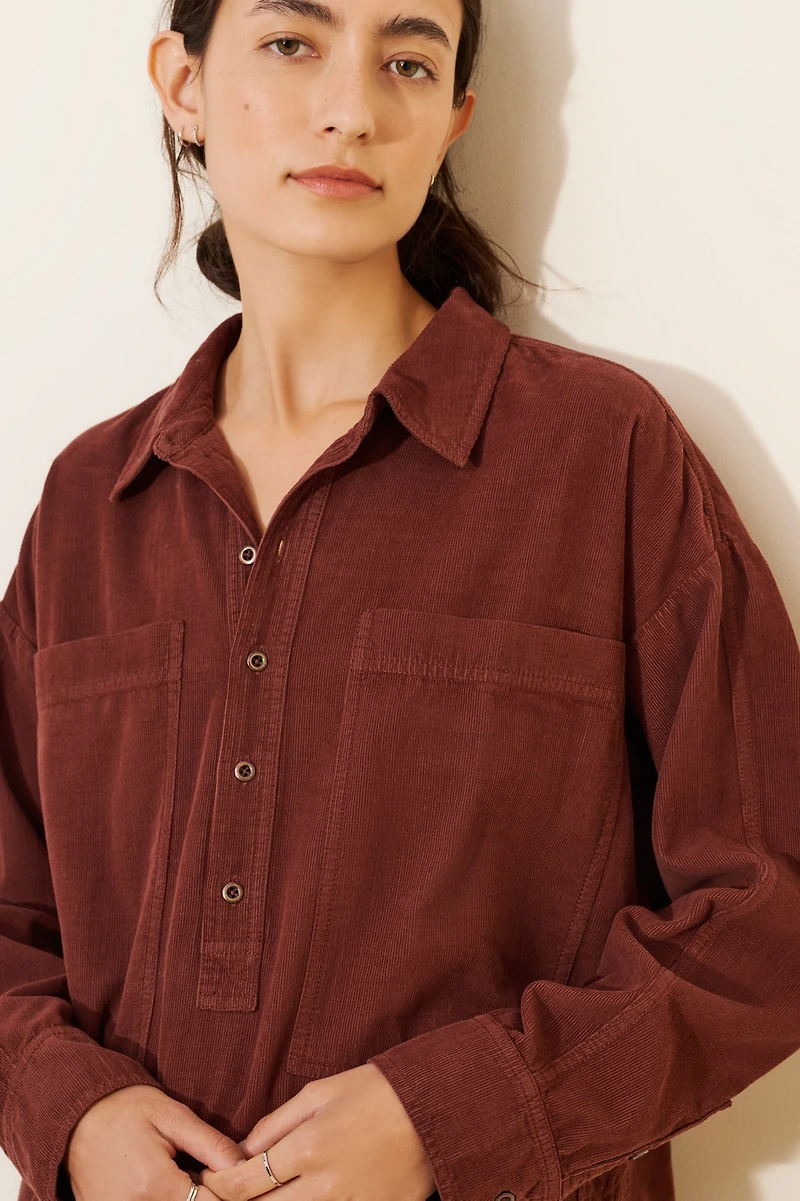 Pilcro Corduroy Popover Buttondown