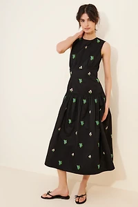 Pinnacle By Shruti Sancheti Ditsy Embroidered Midi Dress