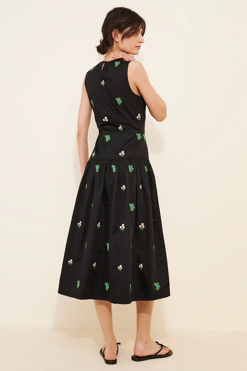 Pinnacle By Shruti Sancheti Ditsy Embroidered Midi Dress