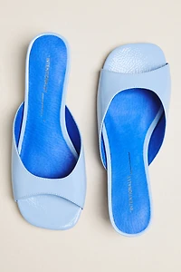 Intentionally Blank Patent Leather Kitten Heel Sandals